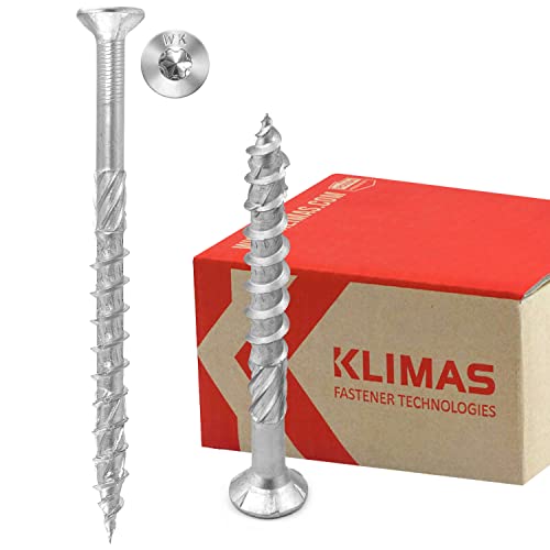 KLIMAS Holzschrauben Torx - Spanplattenschrauben Weiß - Senkkopfschrauben - Terrassenschrauben - Universalschrauben - Dachkonstruktion Schrauben Set - Holzschrauben 5x100 mm 200 Stück