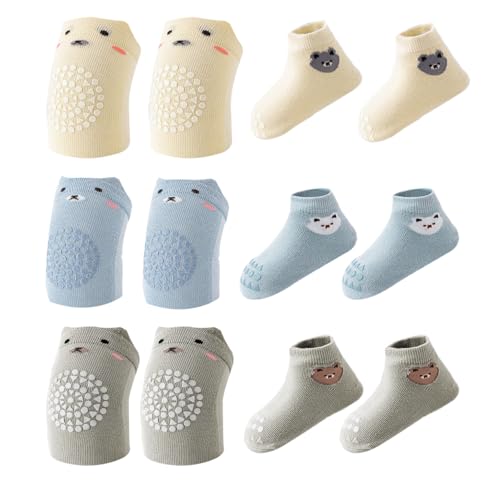 Zonoori 6 Paar Knieschoner Baby Krabbeln Set, Krabbelhilfe für Babys