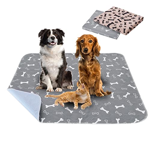 2 Stück 90*80cm Welpenunterlagen Waschbar, Wiederverwendbare Puppy Training Pads, rutschfeste und saugfähige Hundepinkeleinlagen für Hunde/Katzen/Kaninchen/Meerschweinchen