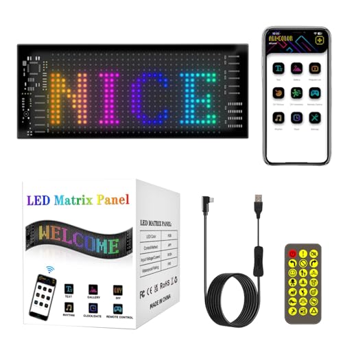 LED-Schild für Autofenster – tragbares LED-Autoschild, langlebiges flexibles LED-Panel | Kabellose App-Steuerung, Laufschriftschild mit animierten Nachrichten für das Autogeschäft im Urlaub
