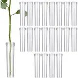 Orchideenröhrchen Flower, Kunststoff Blume Fläschchen, Blumen Wasserröhrchen mit Kappen, Blumenröhrchen Reagenzgläser für Blumen Wiederverwendbare Langlebige Tube für Blumenarrangement, 1,8*7cm, 20Stk