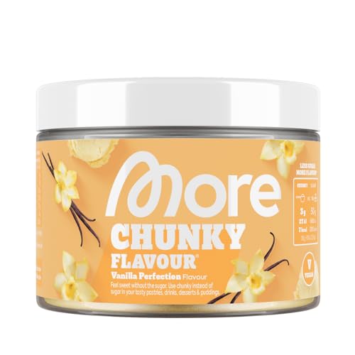 MORE Chunky Flavour, Vanilla Perfection, 150 g, vegan, Geschmackspulver zum Süßen, ohne viel Zucker und Kalorien, mit Inulin und Laktase - made in Germany