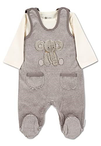 Sterntaler Baby Unisex Strampler-Set Strampler-Set Nicki Elefant Eddy - Strampler Baby, Babybody, Babykleidung - grau, 56