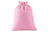 KONMAY 10er Set 20x30cm Pink Jutesäckchen Geschenkbeutel mit Kordelzug, Groß Jutebeutel Leinensäckchen Sackleinen Schmuckbeutel mit Kordelzug für Lavendelblüten, Schmuck, Geschenke