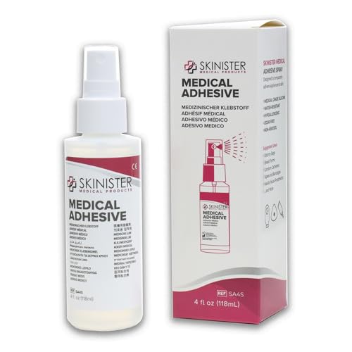 Skinister Silikon Hautkleber Medical Adhesive Spray – zur Anwendung bei Stoma, als Brustprothesen Kleber, für Urinalkondome, Prothetik und Spezialeffekte – 118 ml
