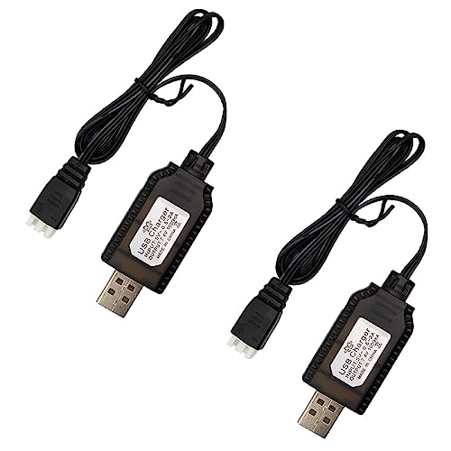 MMOBIEL USB-Ladekabel mit LED-Anzeige, 2 Stück, kompatibel mit 1 A 2S 7,4 V LiPo-Akkus für RC-Drohnen/Quadcopter/Fahrzeuge mit XH-3P-Anschluss