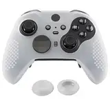 eXtremeRate PlayVital Schutzhülle Anti-Rutsch Tasche Silikon Case+2 Thumbstick Kappen Hülle für Xbox Elite Series 2/Series 2-Core Controller(Semitransparent)