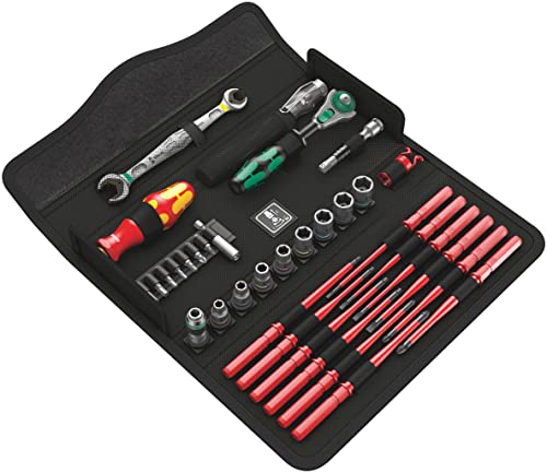 Wera 05135926001 KK W 1 Kraftform Kompakt W1 Wartung, 1/4" x 10 mm, Werkzeug-Set, 35-teilig Schwarz Stück