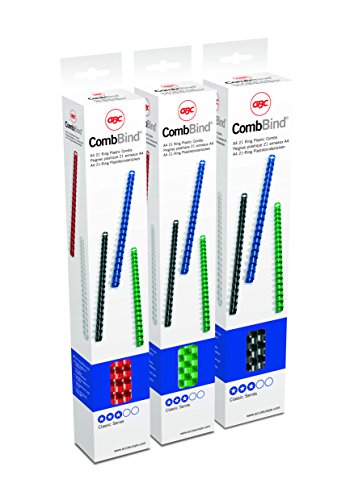 GBC Binderücken Plastik, A4, 21 Ringe, 12 mm für 95 Blatt, 25 Stück, weiß