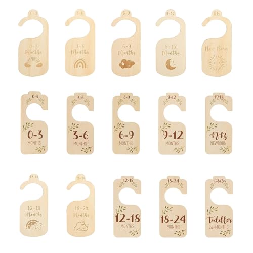 Baby Kleiderbügel Größentrenner für Baby Kleidungsorganisation Größenordnung Sortierung Babygrößentrenner ideal für die Aufbewahrung von Babykleidung und Ordnung im Kinderzimmer(2 Sets 15 pcs)