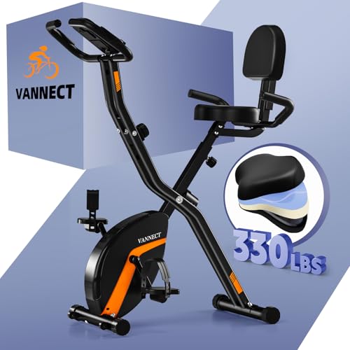 2025 Neu vannect Heimtrainer Fahrrad Klappbar, Magnetwiderstand Einstellbar, Hometrainer Fahrrad Leise & Bequem, Ergometer Heimtrainer Senioren, LCD-Monitor, Faltbare Aufbewahrung, Bis 150KG Belastbar