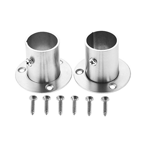 Hicello 2 Stück Flansche aus Edelstahl Rohrhalterung Rohrflansch Rohrflansch 25mm für Kleiderschrank, Rohrleitung, Stütze und Halterung, Verbindung zwischen Rohren, Kleiderstangehalter