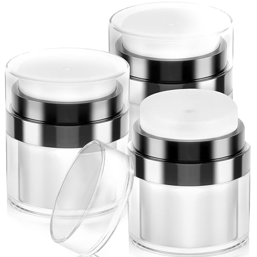 Snarflun 3 Stück Airless Pumpe Creme Dispenser, 50ml 30ml Airless Pumpe Flaschen Kosmetik Container, Creme Jar Vakuum Flasche, Creme Dispenser Cosmetic Travel Dispenser