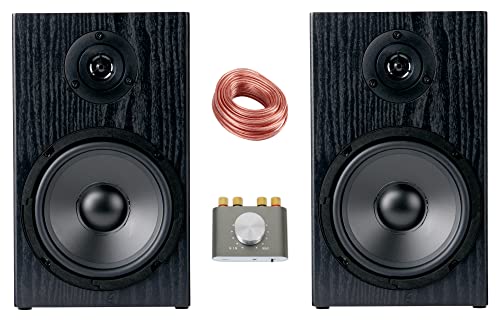 McGrey BSS-265 BK Micro-Stereo Anlage - inkl. Mini-Verstärker und Lautsprecherkabel - Bluetooth®-Empfänger - Klinken- und USB-Eingang - 80 Watt - Schwarz