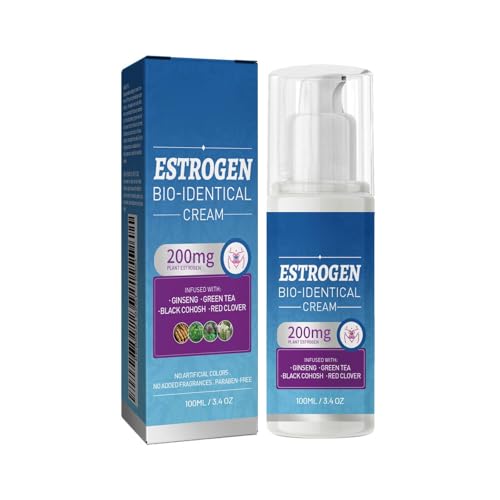 Östrogen-Creme für den Hormonhaushalt, natürliche bioidentische Östrogen-Creme für Frauen zur Linderung der Wechseljahre, Balance-Unterstützung für den Körper, 100 ml