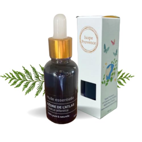 Huile Essentielle de Cèdre de l'Atlas 30 ml, 100% pure et naturelle - Idéale pour diffuseur et pour lutter contre les insectes