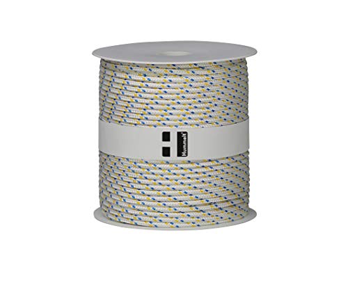 Hummelt® SilverLine-Rope Schot Seil Polyesterseil 6mm 50m weiß/blau/gelb auf Rolle