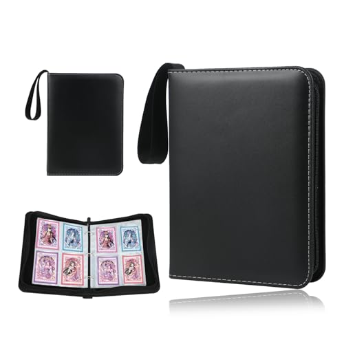 Karten Sammelalbum für 400 Karten, 50 Seiten, PU Leder, Tragbar, Sammelalbum Karten für Kinder, Sammelkarten Album, Binder, sammelheft, Geschenk für Jungen & Mädchen Sammler