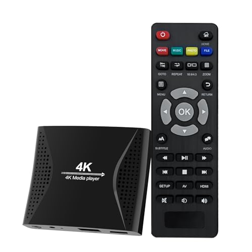 ZUMKUNM 4K Ultra-HD Digital Media Player for USB Drives and MicroSD Cards with 4K HDMI and Analogy AV, Digital Signage,Automatic Playback,Resume and Looping Capability,H.265 Videos Music Photos...