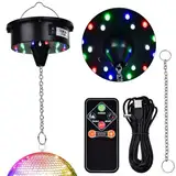 Faeymth Diskokugel-Motorlichter mit Fernbedienung, 3-15 Min Einstellbarer Spinner, 18 LEDs für 8 10 12 16 20 24 Duty Spiegelkugelmotor