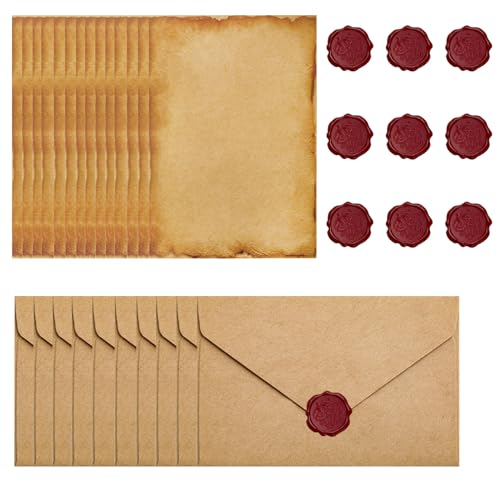 Aweisile Vintage Briefpapier Set Vintage Briefpapier mit Umschlag Set Briefumschlag Briefpapier Set Vintage Briefpapiere Vintage-papier Umschläge Briefpapier Altes Papier Vintage für Einladung Briefe