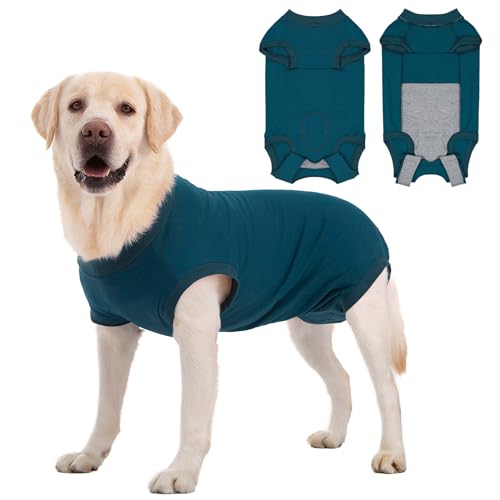 Axcimond Hundebody Nach Op Leckschutz Op Body Hund Kastration Hündin Rüde Medical Pet Shirt Hund Einteiler Wundschutzanzüge für Hunde Mit Klettverschluss Alternativen zu Kegel und Halskrause Hunde
