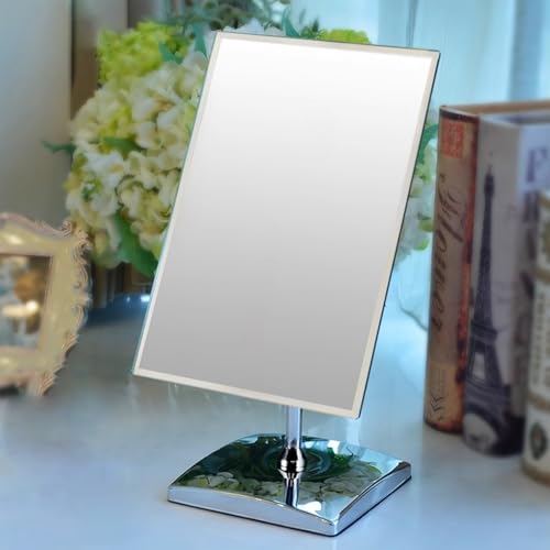 Haushalts-Kosmetikspiegel, quadratischer Spiegel mit klarer Abbildung, 360° verstellbar, geeignet für Brillengeschäfte, Schmuckläden, Hautpflege und Männer beim Rasieren（Spiegelgröße：33.5cm*18cm)