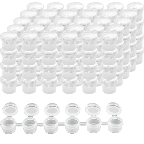 SEABABOO Mini Farbtopf Malerei 30 Töpfe Farbstreifen Töpfe Farbbehälter Mit Deckel Farbtopf Pod Streifen Aufbewahrungsbehälter Kunsthandwerk für Kunstfestivals Malklassen (2ML)