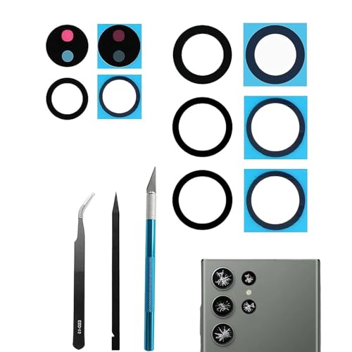 Dakexiong S23 Ultra Kamera-Glasobjektiv-Ersatz für Samsung Galaxy S23 Ultra 2023, Kamera-Glas-Ersatz mit Reparaturwerkzeug-Set, 5-teiliges Set, Anti-Objektiv-Kratzer