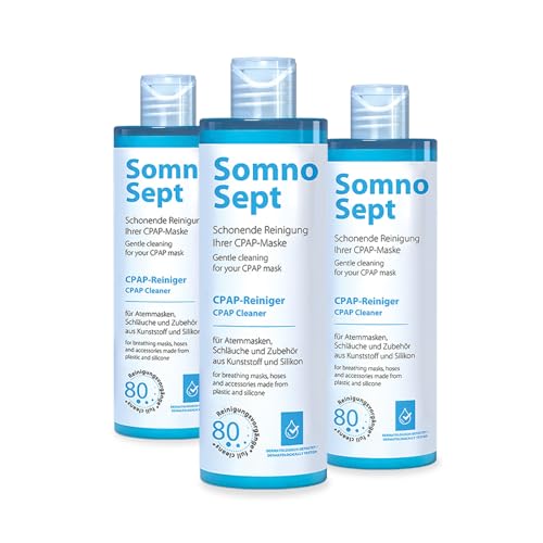 CPAP-Spezialreiniger SomnoSept - 3 x 400 ml Flasche - CPAP-Masken Pflege - Reiniger Masken Schläuche Kunststoff - Silikonreiniger -
