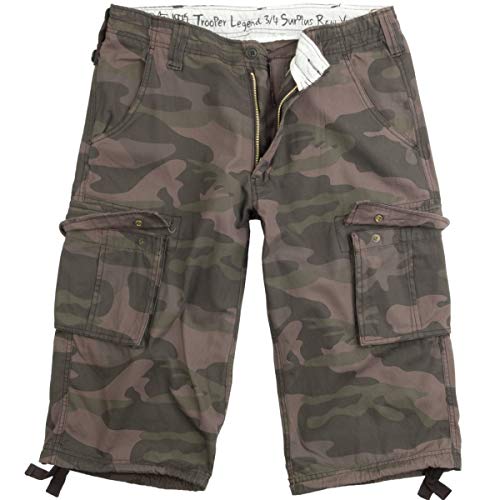 Surplus Raw Vintage Herren Cargo Trooper Legend 3/4 Shorts, blackcamo, S