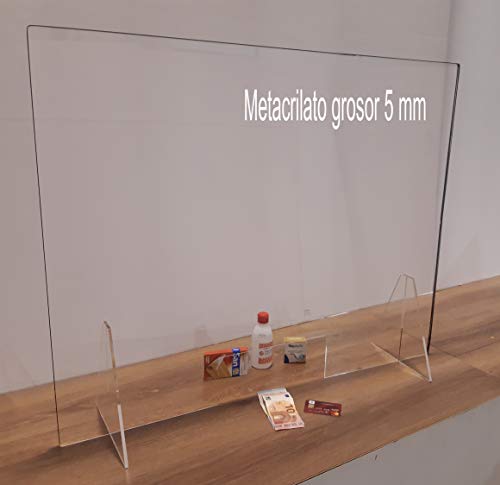 Panzerglasfolie aus Plexiglas, 5 mm, 80 x 65 cm, Apothekengeschäft - Schutzwand - Schutz für Gewerbe, Hotels, Supermärkte 80 x 65 cm