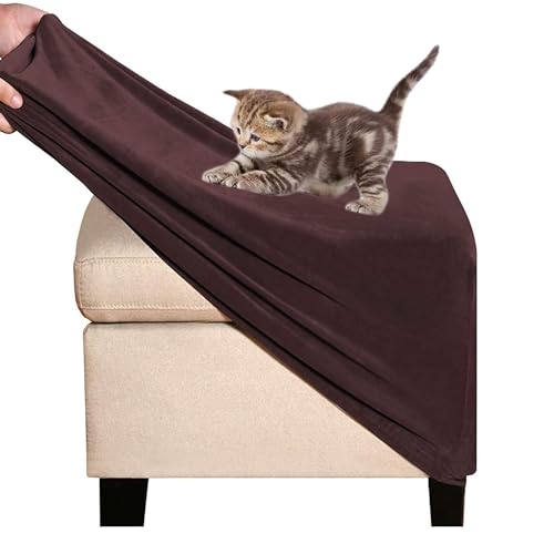 Ottomane Schonbezug Hockerbezug 40x40/50x50/60x60 Hocker Husse für Fußhocker Quadratisch, Stretch Bezug Ottomane Abdeckung Überzug Hocker Protector Waschbar Hockerabdeckung ( Color : #26 , Size : 50x5