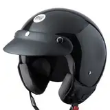 BHR Demi-Jet Helm 803 Simply, Praktischer Rollerhelm mit ECE-Zulassung, Motorrad-Jet-Helm mit abnehmbarem Gesichtspolster, SCHWARZ METALLIC, XL