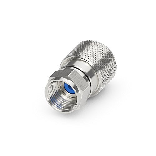 Sonero, F-Stecker für Sat-Kabel, Antennen-Kabel, Koaxial-Kabel mit ⌀ 6,5-7,5 mm, einfache Selbst-Konfektionierung, chrom, 6er-Set