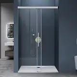 doporro Duschtür Nischentür dusche Duschabtrennung Duschkabine 120x195cm Duschwand Chrom ESG-Sicherheitsglas Duschabtrennung mit Soft-Close Klarglas inkl. Nano-Beschichtung Teramo12K-Plus