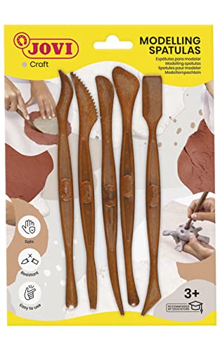 Jovi Modellierwerkzeuge zum Bearbeiten von Knete, Plastilin u.a, 5 Stück, Sortiert