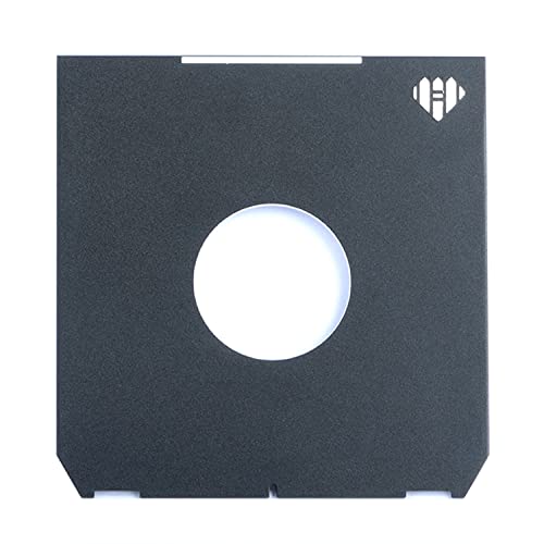 eTone Copal Compur Prontor #0 Aluminiumlegierung Objektivplatten 96 x 99 mm für Linhof Technika, Ebony, Toko, Chamonix, Wista 4x5 Großformatkamera (Center Hole, Schwarz)