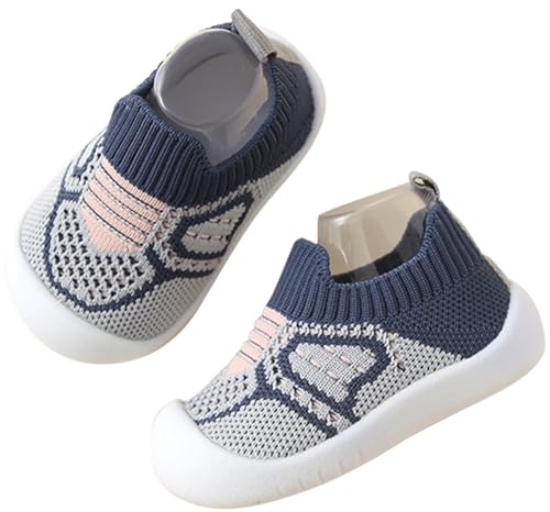 Aggroot Baby Lauflernschuhe Kinder Barfußschuhe Hausschuhe für Mädchen Jungen Baby Schuhe Atmungsaktive Sneaker Babyschuhe rutschfeste,Blau,22/23 EU=CN14.5