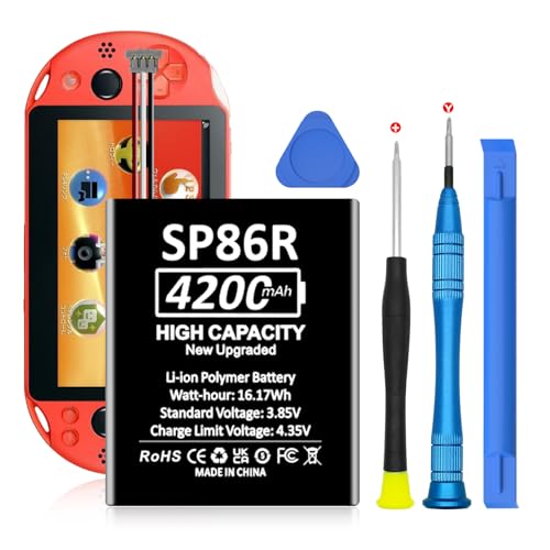 SP86R Akku für Playstation Vita, 3000mAh wiederaufladbarer Akku für PS PSV Slim, PSV 2000, PCH-2000, PCH-2007+ Reparaturset