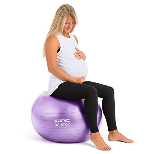 Core Balance, berstsicherer Gymnastikball - für Fitness Yoga Schwangerschaft - 55cm 65cm 75cm 85cm - inkl. Luftpumpe