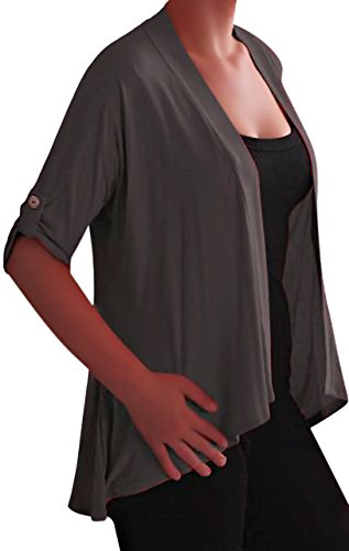 EyeCatch TM - Emily offener Damen Bolero Cardigan GroÃŸe GröÃŸen Charcoal Gr. 42