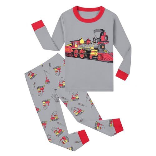 Kinder Homewear Langarm Jungen Cartoon Zug Print Pyjamas Winter warme Pyjamas Baby Schlafanzug Junge 50/56