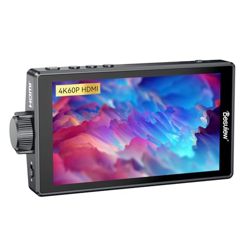 Desview A5 Kamera Field Monitor Touchscreen 5,5 Zoll, Camera Monitor 4K HDMI mit Sonnenschutzhaube, Full HD 1920x1080 IPS 3D LUT Video Peaking Focus Assist für DSLR