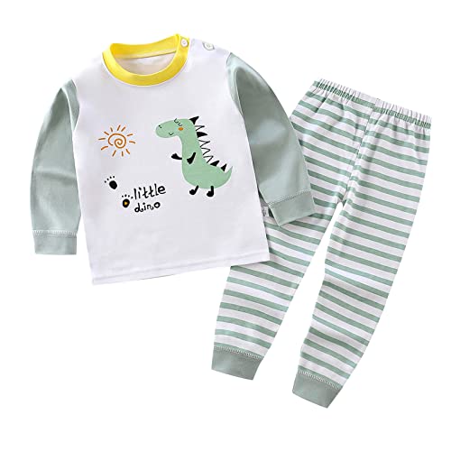 Kinder Baumwolle Schlafanzüge Basisscht Anzug Baby Mädchen Junge Schlafanzugoberteile Schlafanzughosen Schlafanzug Hülsen-Nette (H, 12-18 Months)
