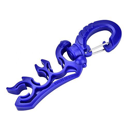 Tauchen Schlauchhalter, Tauchschlauchhalter mit Clip, Doppel BCD Tauchregler Schlauch Hose Retainer Tauchzubehör (blau)