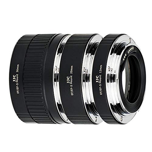JJC AF Autofokus Zwischenringe 12/20/36MM für Canon EF/EF-S Mount EOS 850D 800D 760D 750D 700D 250D 90D 80D 77D 5DS R 5D II III IV 7D 6D DSLR-Kameras Objektiv