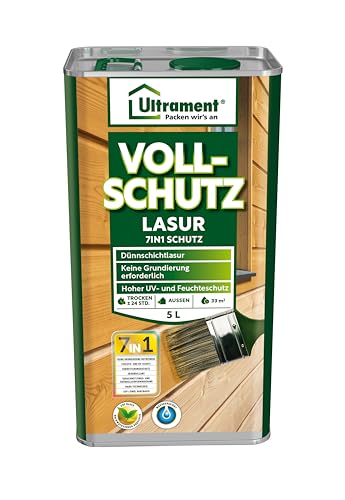 Ultrament Vollschutz-Lasur 7-in-1, kiefer, Holzschutz, 5 Liter