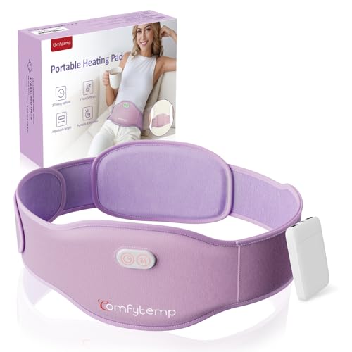 Comfytemp Große Wärmegürtel Periode mit 5000mAh Akku für Perioden Bauch und Rücken, 16x150cm Kabellos Heizgürtel Menstruations Bauchwärmer Rückenwärmer Heizkissen mit Abschaltautomatik mit USB