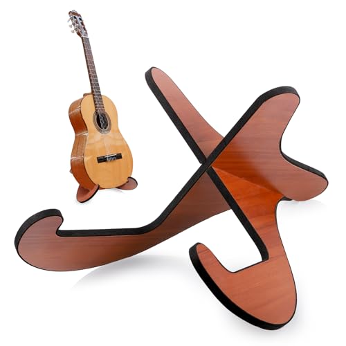 Fentar Gitarrenständer Holz, Stabiler Anti-Rutsch Gitarrenständer, Universal Gitarren Ständer für Akustikgitarre E-Gitarre Bassgitarre, Guitar Stand mit Kratzfester Schaumstoff-Abdeckkanten